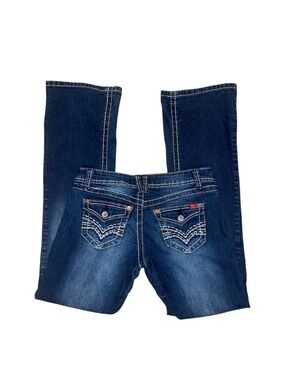 Y2k Angels dark wash blue bootcut jeans